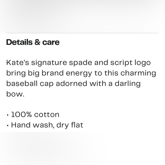 ♠️Kate spade New York Bow Baseball cap. OS - Picture 3 of 10
